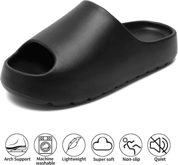 Cloud Slides for Women,Unisex EVA Soft Recovery Slides,Thick Sole Open Toe Mens Pillow Slides Shower Shoes Outdoor&Indoor House Slippers - Image 3