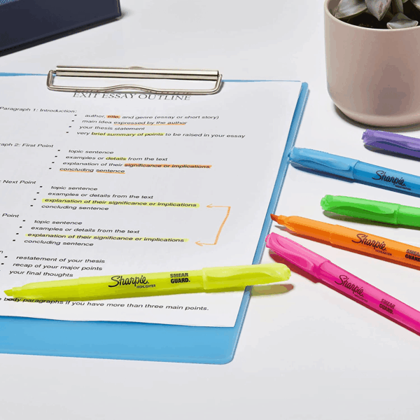 Pocket Style Highlighters, Chisel Tip Highlighter Marker Set, Assorted Fluorescent Highlighters, Perfect for Office Supplies, School Supplies, 12 Count - Image 6