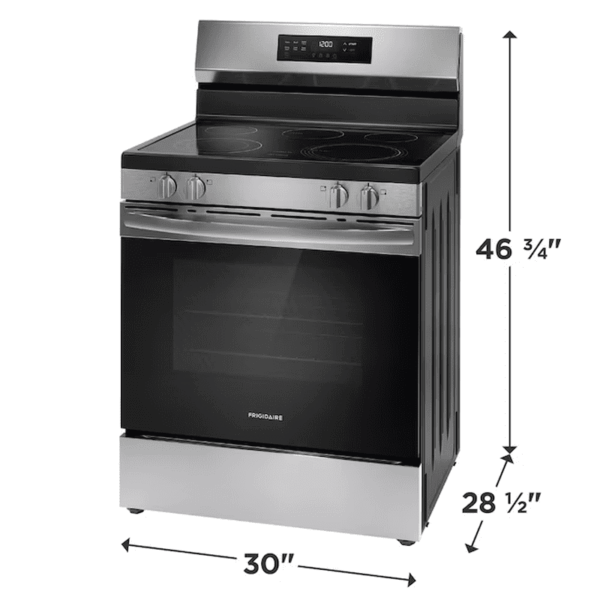 30-In Glass Top 5 Burners 5.3-Cu Ft Freestanding Electric Range Fingerprint Resistant Stainless Steel ) - Image 11