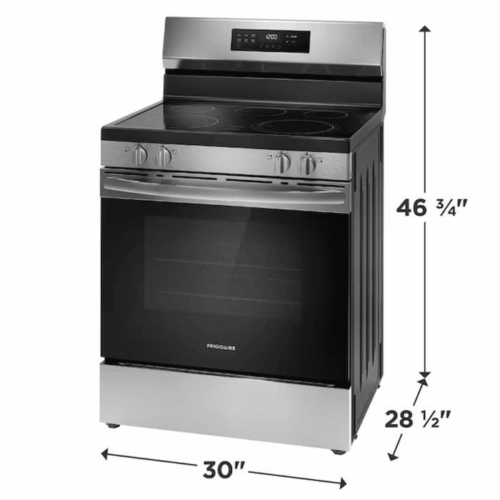 30-In Glass Top 5 Burners 5.3-Cu Ft Freestanding Electric Range Fingerprint Resistant Stainless Steel ) - Image 11