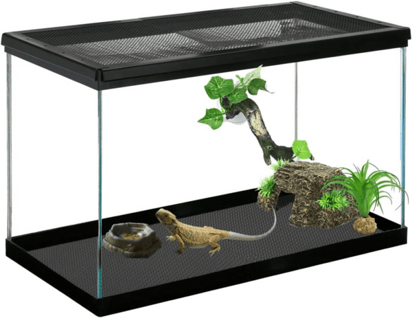 Bearded Dragon Tank Accessories, Reptile Terrarium Liner Substrate for Leopard Gecko, Snake, Lizard and Tortoise, Non-Adhesive Reptile Carpet Bedding for Reptile Tank, Black - Image 7