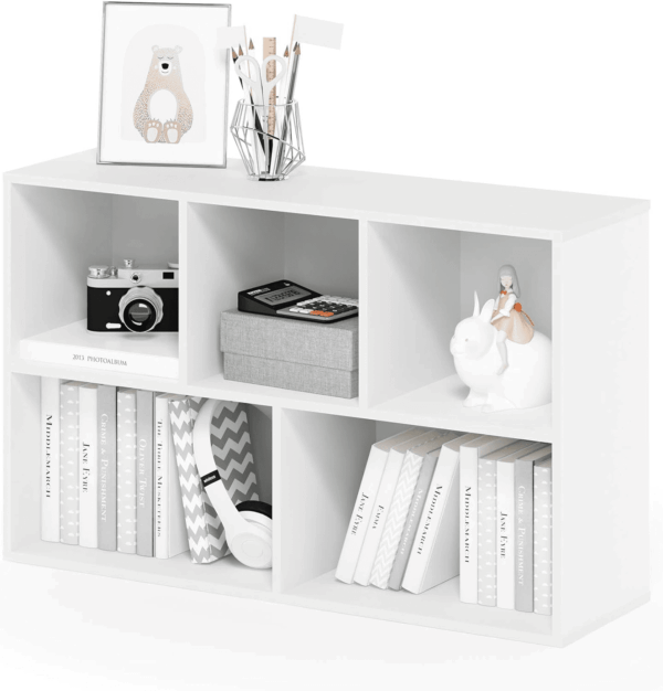 Luder Bookcase / Book / Storage , 5-Cube, White - Image 5