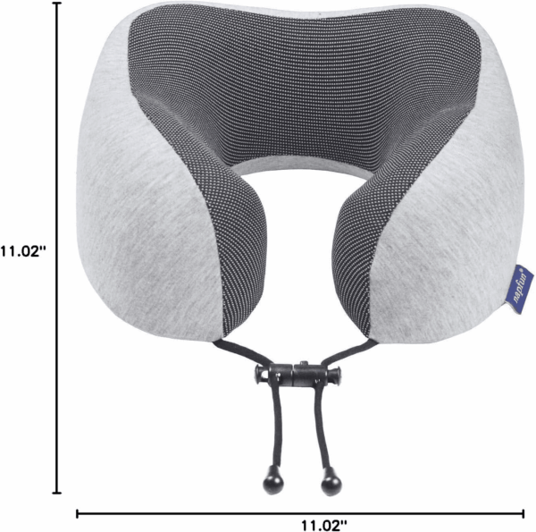 Neck Pillow for Traveling, Upgraded Travel Neck Pillow for Airplane 100% Pure Memory Foam Travel Pillow for Flight Headrest Sleep, Portable Plane Accessories, Light Grey - Image 7
