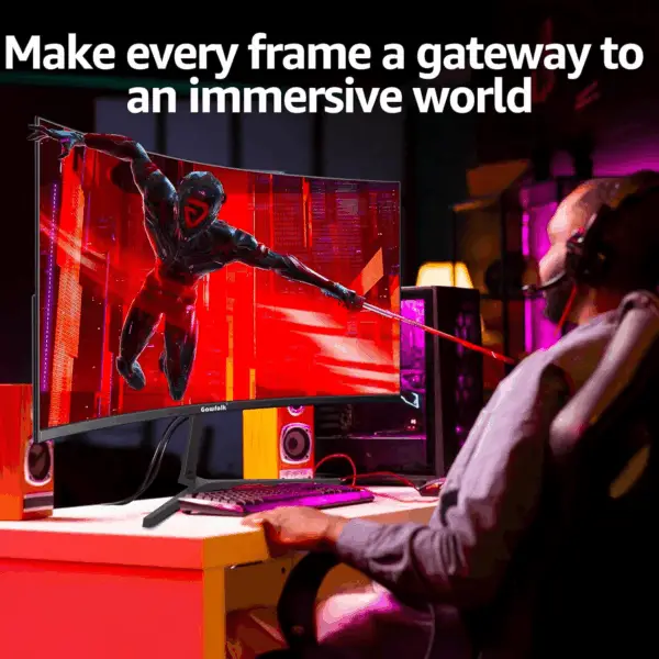 27 Inch Curved Gaming Monitor,144Hz/180Hz PC Monitor Full HD 1080P, Frameless 1800R Computer Display with Freesync & Eye-Care Technology, Wall Mountable, DP, HDMI Port (Black) - Image 7