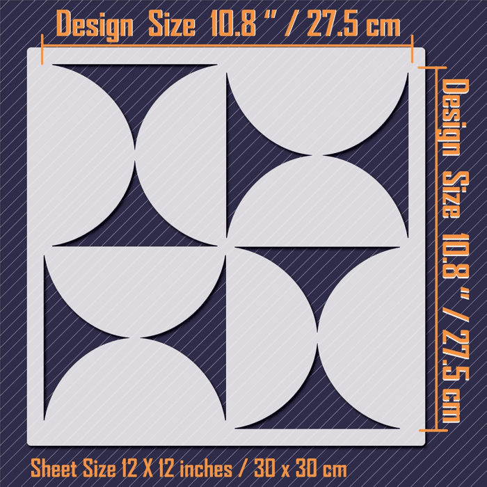 12X12 Tile Stencil (2 Pack) - Reusable Wall & Floor Paint Stencils - Image 2