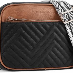 Quilted Crossbody Bags for Women Vegan Leather Purses Small Shoulder Handbags with Wide Strap