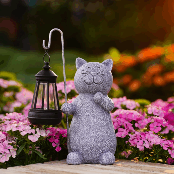 Garden Decor Solar Statues: Mothers Day Birthday Gifts for Mom Grandma Women Sister Wife Lady Lover - Front Patio Balcony Yard Art Lawn Ornaments Porch Outdoor outside Decorations (Cat) - Image 8
