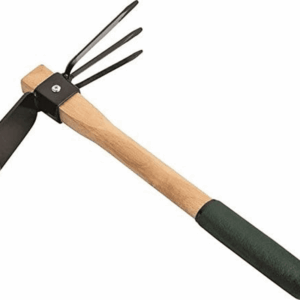 Hoe and Cultivator Hand Tiller - Carbon Steel Blade - Heavy Duty for Loosening Soil, Weeding and Digging - Rubber Ergo Grip Handle - Rust Proof