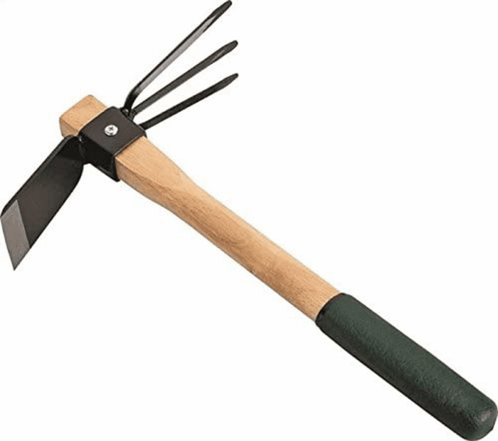Hoe and Cultivator Hand Tiller - Carbon Steel Blade - Heavy Duty for Loosening Soil, Weeding and Digging - Rubber Ergo Grip Handle - Rust Proof
