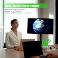 Roamplug Universal Travel Adapter with 4G Wifi Mobile Hotspot and US 1GB Data, All-In-One International Power Plug Adapter, 4 USB Ports and Max 70W Output for EU UK AUS - Image 3