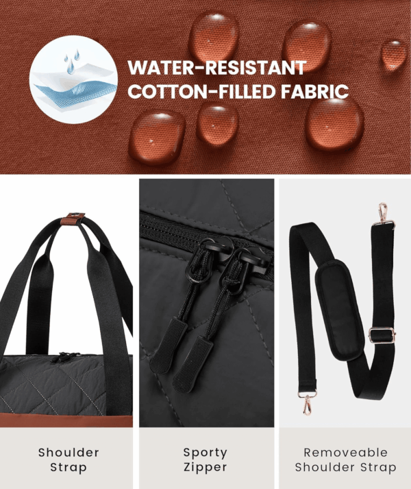 Weekender Bags for Women, Puffer Travel Duffel Bags for Woman, Large Hospital Bag for Women Labor Delivery with Shoe Compartment, Carry on Overnight Bag, Personal Item Travel Bag for Airplane - Image 7