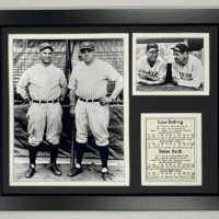 New York Yankees Lou Gehrig and Babe Ruth Framed Photo Collage, Bats, 11X14-Inch, (11097U)
