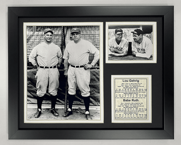 New York Yankees Lou Gehrig and Babe Ruth Framed Photo Collage, Bats, 11X14-Inch, (11097U)