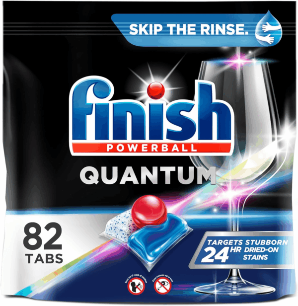 Quantum Dishwasher Pods, No Pre-Rinse Dishwasher Detergent Soap Removes 24HR Dried-On Stain and Grease, Leaving a Virtually Spotless Shine, 82 Count