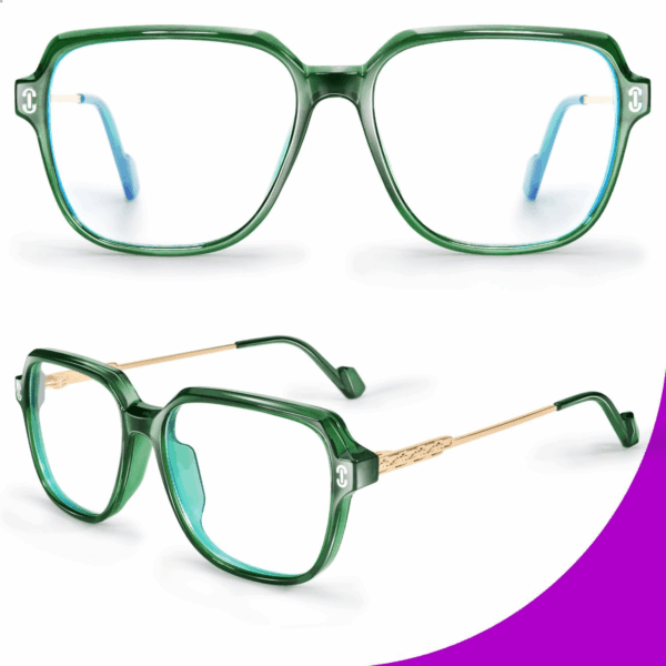 Oversized Blue Light Blocking Glasses with Chic Square TR90 Frame and Metal Temple for Women Men REMY - Image 3