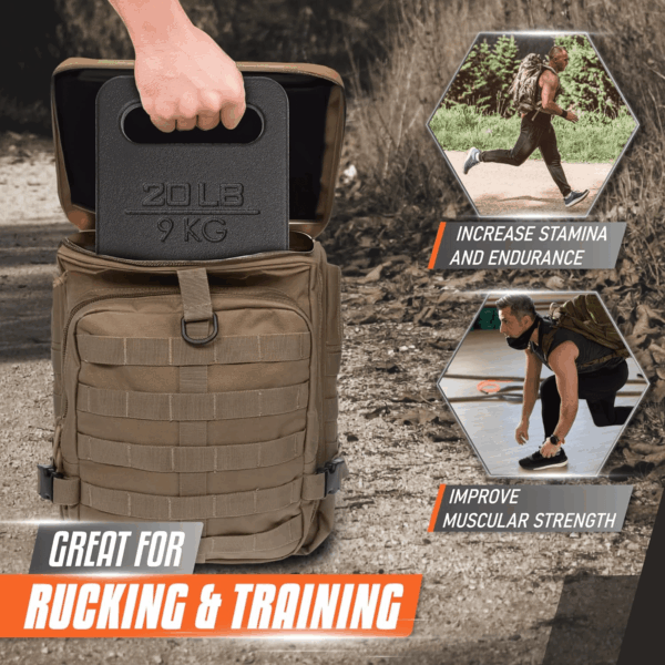 Cast Iron Ruck Weight, Weighted Plate for Rucking, Swings, Squat, Strength Training - Multiple Weights: 10LB to 45LB - Image 6