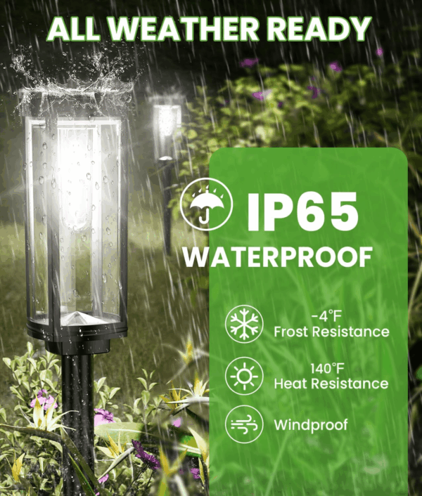 Bright Solar Pathway Lights Outdoor, 8 Pack Solar Garden Lights for outside Waterproof IP65, Auto On/Off Outdoor Light for Yard Garden Lawn Walkway Driveway Landscape Lighting - Image 6