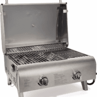 Chef'S Style Tabletop Portable Propane Gas Grill with Dual Burners (20,000 Btus Total), Twist-Start Ignition Stainless Steel BBQ Grill for Camping, Tailgates, BBQ, Hassle-Free Setup - Image 7