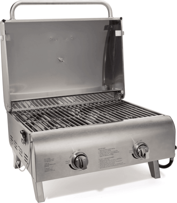Chef'S Style Tabletop Portable Propane Gas Grill with Dual Burners (20,000 Btus Total), Twist-Start Ignition Stainless Steel BBQ Grill for Camping, Tailgates, BBQ, Hassle-Free Setup - Image 7