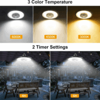 Solar Lights Indoor Outdoor 3000LM Solar Powered Shed Light with Switch, Remote, Timer, 3 CCT IP65 Waterproof Pendant for Barn Gazebo Garage Shop Interior Home, Daytime Available - Image 4