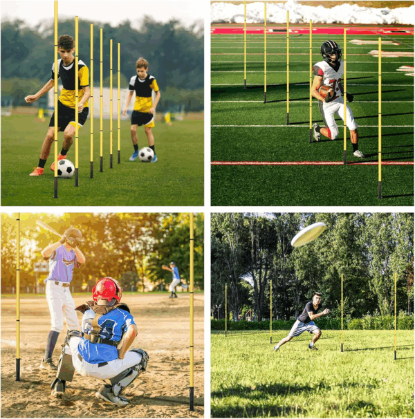 Soccer Agility Training Equipment: 6 Soccer Agility Poles, 20Ft Agility Ladder, 10 Soccer Cones, 1 Jump Rope. Soccer Training Poles for Speed Training, Agility Training - Image 6