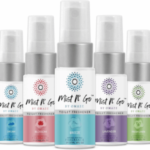 Mist N’ Go by Omaze Travel Bathroom Spray for Toilet Spray Odor Eliminator - Travel Toilet Spray for Bathroom Air Freshener Spray for Bathroom Deodorizer - Mix All, Travel Size (1Oz X5)