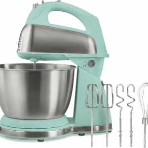 Classic Stand and Hand Mixer, 4 Quarts, 6 Speeds with Quickburst, Bowl Rest, 290 Watts Peak Power, Blue (64658)