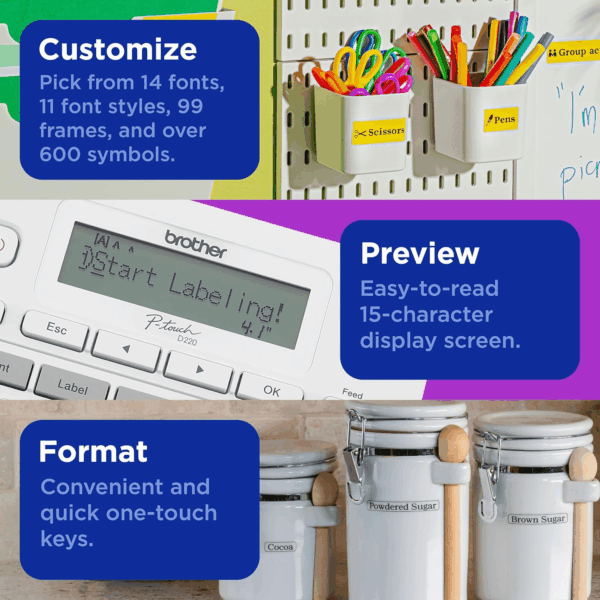 P-Touch PTD220 Home/Office Everyday Label Maker | Prints Tze Label Tapes up to ~1/2 Inch White - Image 5