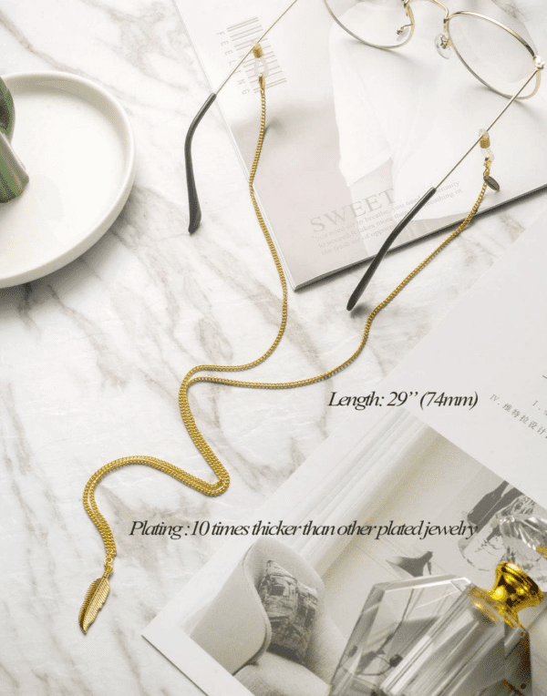 Glasses Chain, Eyeglass Strap for Women Sunglasses - 14K Gold Eyeglasses Chain, Eye Glasses Holders around Neck - Image 5