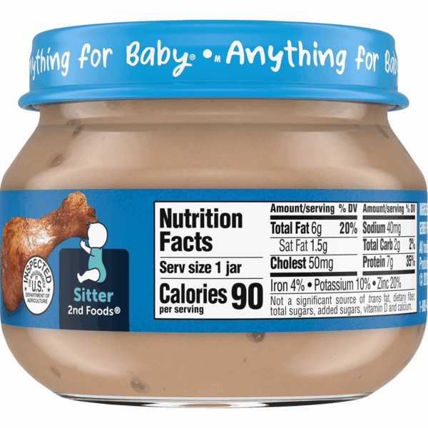 Mealtime for Baby 2Nd Foods Baby Food Jar, Chicken & Gravy, Non-Gmo Pureed Baby Food with Essential Nutrients, 2.5-Ounce Glass Jar (Pack of 20 Jars) - Image 3