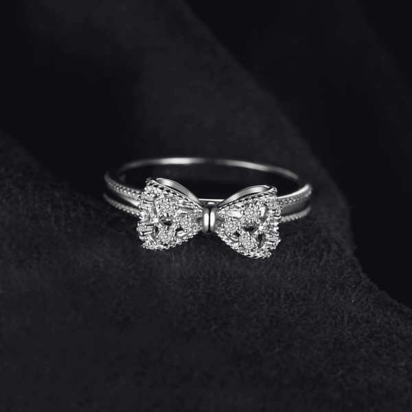 14K White Yellow Rose Gold Plated 925 Sterling Silver Rings for Women, Cubic Zirconia Promise Rings for Her, Stackable Wedding Bands Rings for Women Infinity Forever Love Knot Ring - Image 3
