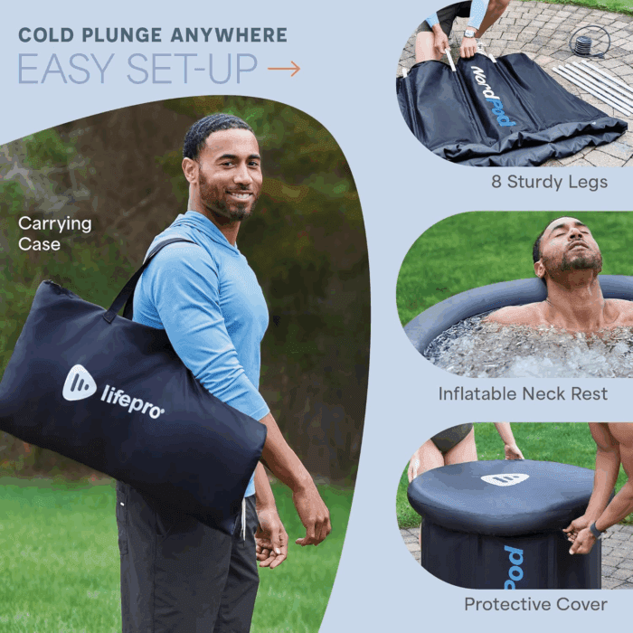 Nordpod Recovery Ice Tub – Portable Cold Plunge Tub for Athletes, Ice Bath for Recovery & Therapy – Outdoor/Indoor Use, All-Weather Lid, XL Size – Holds up to 102 Gallons - Image 8