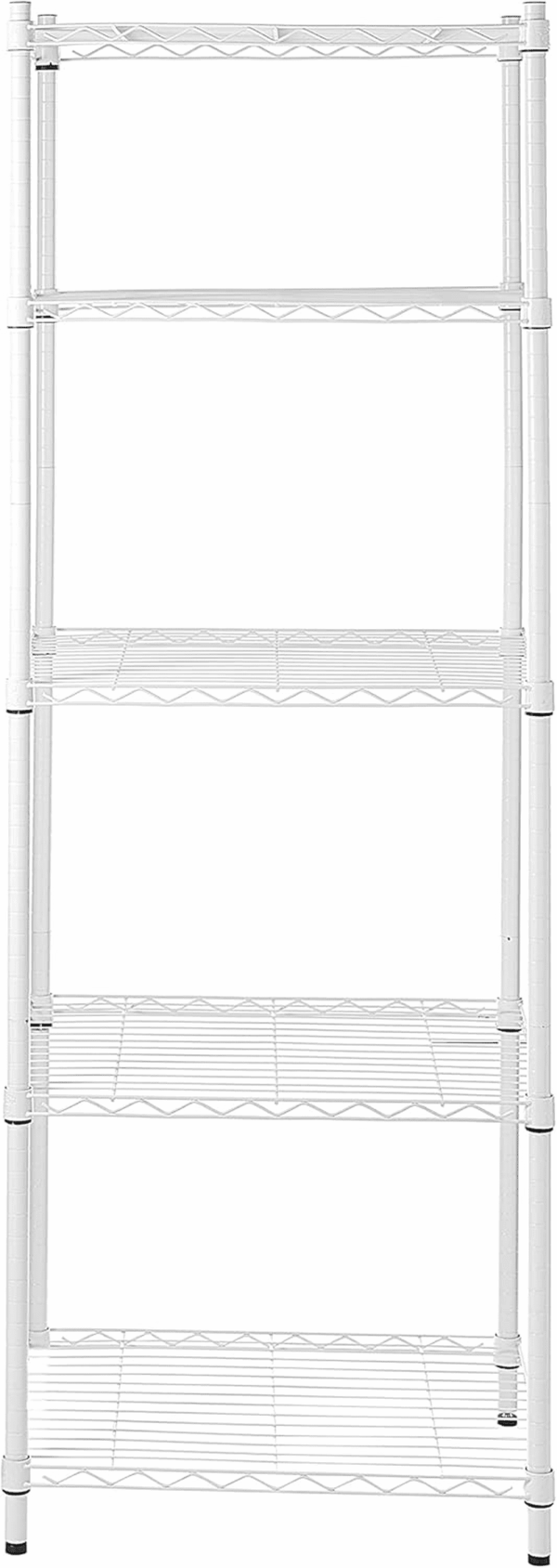 5-Tier White Shelving Unit (SHF-01055) + 4" Caster Wheels for Shelving Units (Set of 4) - Image 4