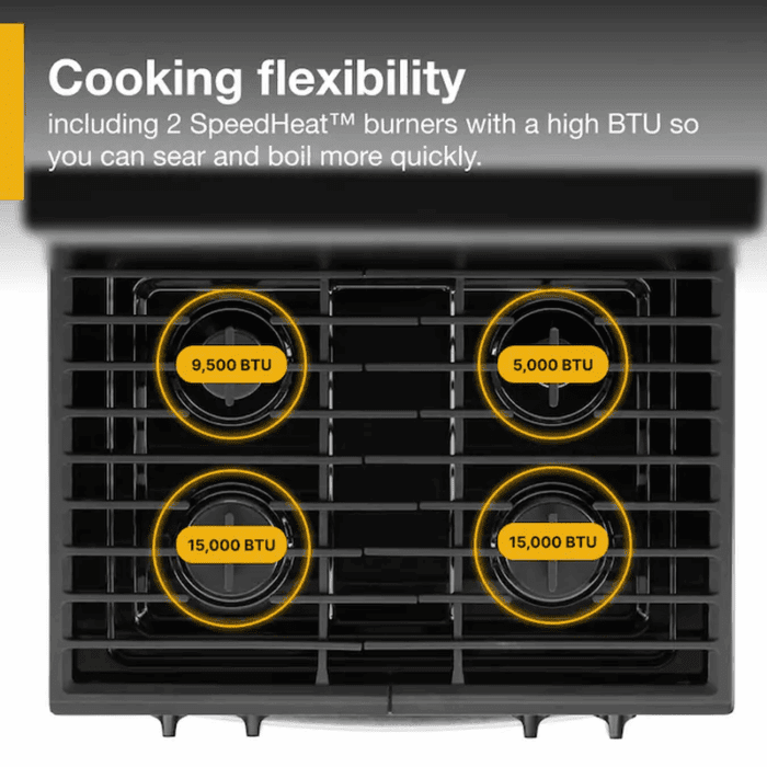 30-In 4 Burners 5.1-Cu Ft Freestanding Natural Gas Range ( Stainless Steel ) - Image 5