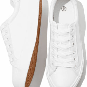 Womens White Tennis Shoes PU Leather Sneakers Casual Walking Shoes for Women