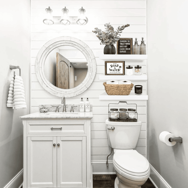 Floating Shelves for Wall Bathroom Shelf Bedroom Kitchen Living Room Hanging Book Shelves Small Farmhouse Decor 16 Inch Set of 3, White (015-W3) - Image 2