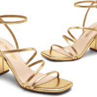Women'S Heels Chunky Block Strappy Square Open Toe Ankle Buckle Heeled Sandals Wedding Party Dress Shoes Indie - Image 4