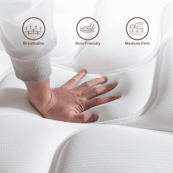 Twin Mattress,10 Inch Twin Size Mattress in a Box,Gel Memory Foam and Innerspring Hybrid Mattress with Individual Pocket Spring for Motion Isolation,Pressure Relief,Medium Firm Feel - Image 6
