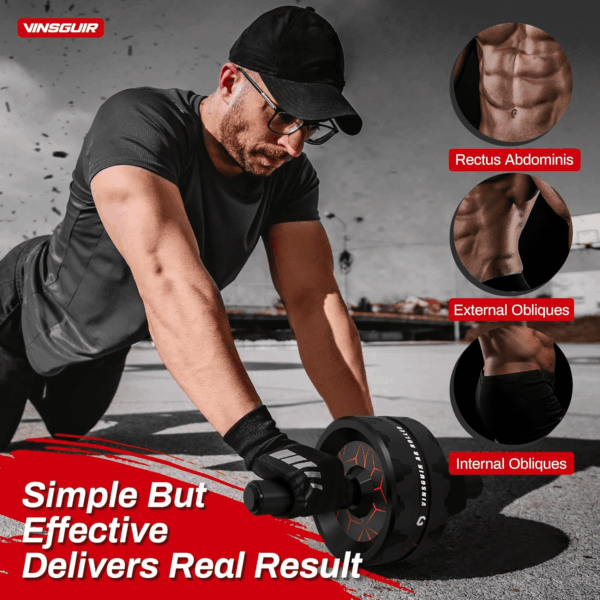 Ab Roller Wheel, Abs & Core Workout Equipment for Home Gym with Knee Pad Accessories, Abdominal Wheel for Full-Body Strength Training - Image 3