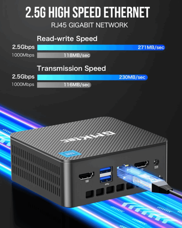 Mini PC Intel N150 (Turbo 3.6Ghz) 16GB DDR4 1TB Pcie M.2 Nvme SSD, Desktop Computer 4K Dual HDMI Display/4X Usb3.2/Wifi 6/BT5.2/RJ45 Ethernet Nucbox G3 Plus - Image 6