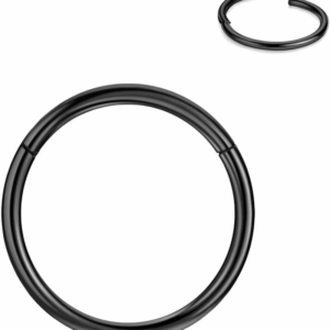 Men Women 316L Surgical Steel Hinged Nose Rings Hoop for Nostril Septum Cartilage Helix Daith Tragus Rook Conch Lip Ear Lobe Piercings