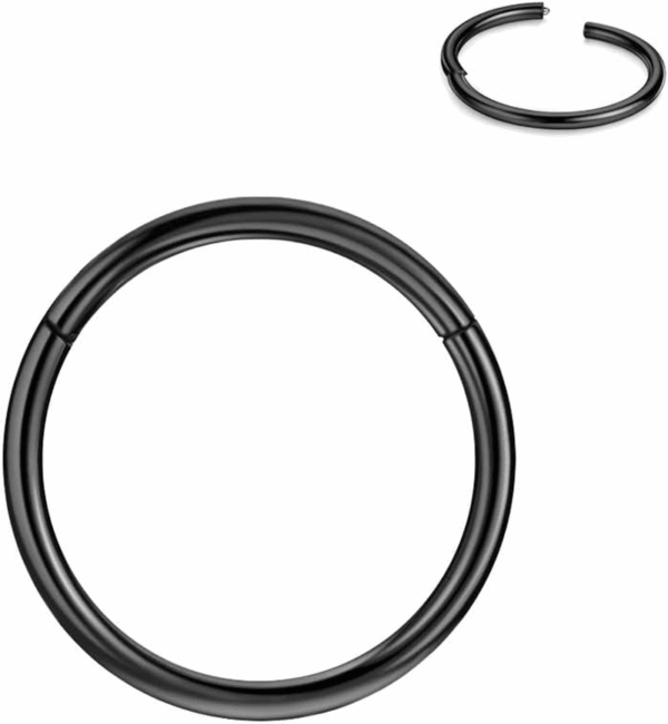 Men Women 316L Surgical Steel Hinged Nose Rings Hoop for Nostril Septum Cartilage Helix Daith Tragus Rook Conch Lip Ear Lobe Piercings