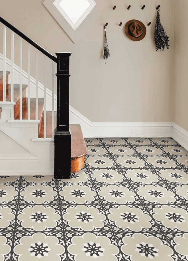 12-In by 12-In Black Daphne Vinyl Peel & Stick Floor Tiles (10 Tiles), (10 Sq.Ft./Carton) - Image 2