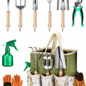 9-Piece Premium Gardening Tool Set for Women - Heavy Duty Stainless Steel Rust-Proof Tools with Fashion Storage Tote | Perfect Gardening Gifts for Mom, Mother'S Day, Birthday & Outdoor (Green)