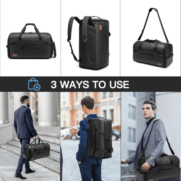 Garment Duffle Bags for Travel, Convertible Garment Bag with Shoe Compartment,3 in 1 Waterproof Travel Suit Bag with Shoulder Strap for Men Women - Image 4