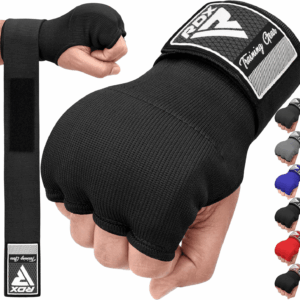 Gel Boxing Hand Wraps Inner Gloves Men Women, Quick 100Cm Long Wrist Straps, Elasticated Padded Fist under Mitts Protection, Muay Thai MMA Kickboxing Martial Arts Punching Training Bandages