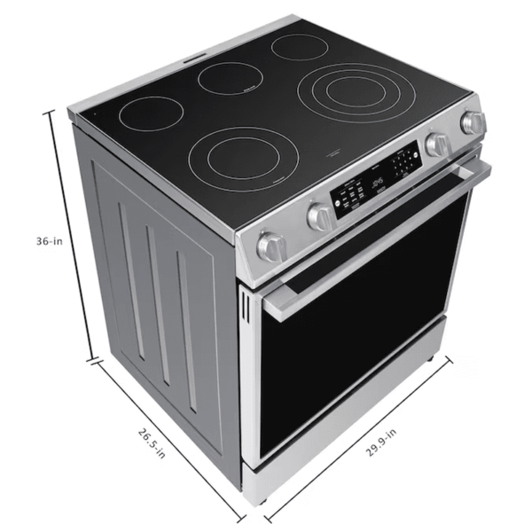 30-In Glass Top 5 Burners 5.8-Cu Ft Air Fry Convection Oven Slide-In Electric Range Stainless Steel ) - Image 19