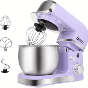 Stand Mixer,  3.2Qt Small Electric Food Mixer,6 Speeds Portable Lightweight Kitchen Mixer for Daily Use with Egg Whisk,Dough Hook,Flat Beater (Purple)