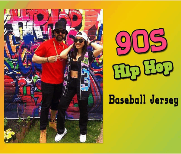 90S Clothing for Women,Unisex Hip Hop Outfit for Party,Bel Air Baseball Jersey,Short Sleeve Button down Shirt - Image 4