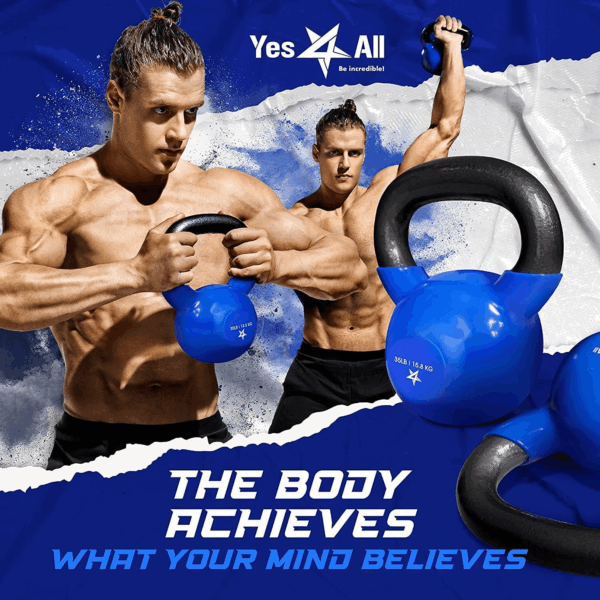 5-65Lbs Kettlebells Vinyl Coated Cast Iron for Dumbbell Weights Exercises, Gym, Fitness, Full Body Workout Equipment Push Up, Grip and Strength Training - Image 6